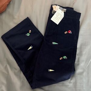The Beaufort Bonnet Company Kids Navy Embroidered Pants
